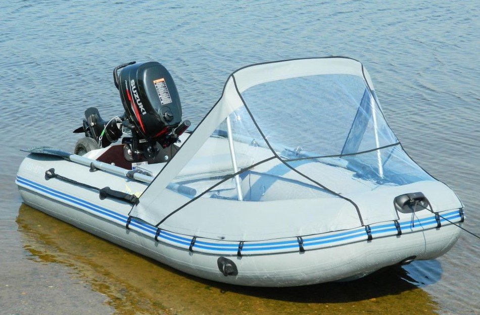 Прозрачный носовой тент на лодку 420 см купить по низкой цене